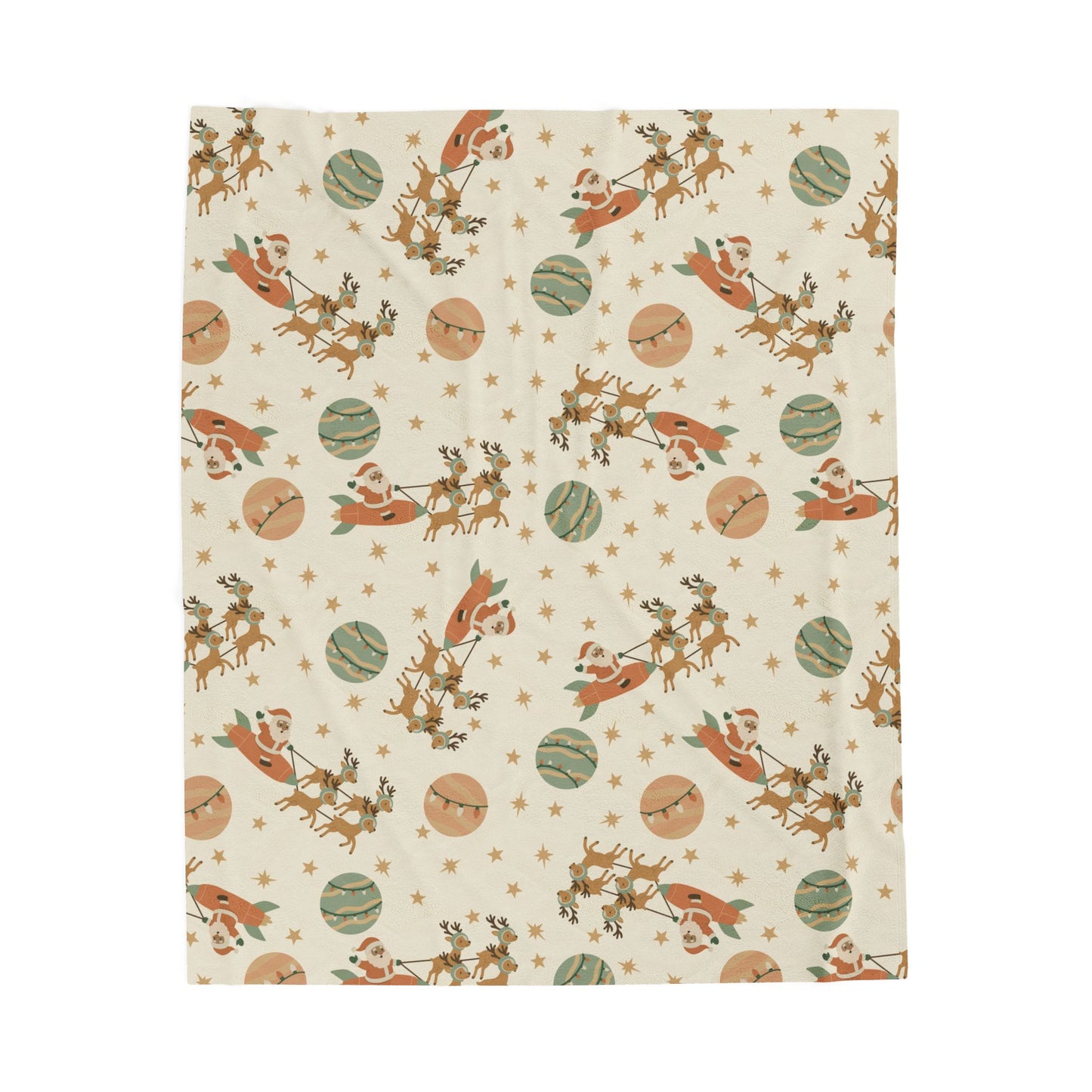 Space Coast Christmas Velveteen Plush Blanket