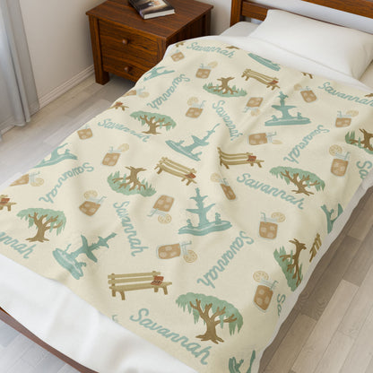 Savannah Sunday Velveteen Plush Blanket