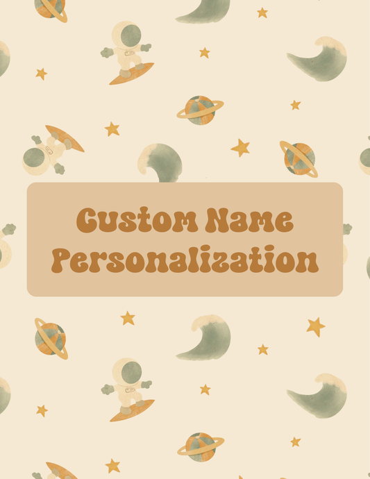Custom Name Personalization- Towel, Blanket, or Play Mat